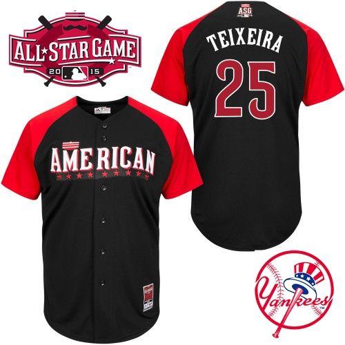 Yankees #25 Mark Teixeira Black 2015 All Star American League Stitched MLB Jersey