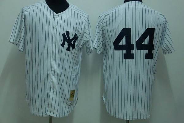 Mitchelland Ness Yankees #44 Reggie Jackson Stitched White Throwback MLB Jersey