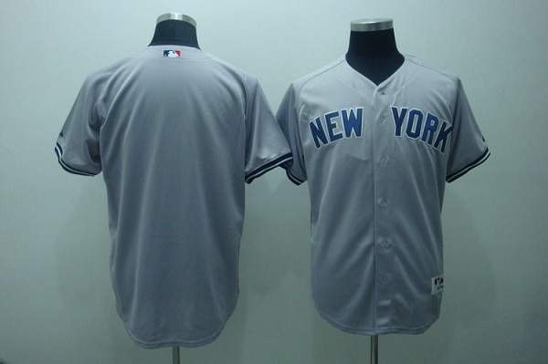 Yankees Blank Stitched Grey MLB Jersey
