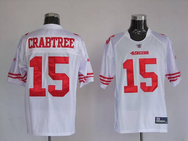 49ers Michael Crabtree #15 Stitched White NFL Jersey