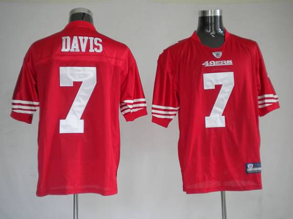 49ers Nate Davis #7 Stitched Red NFL Jersey