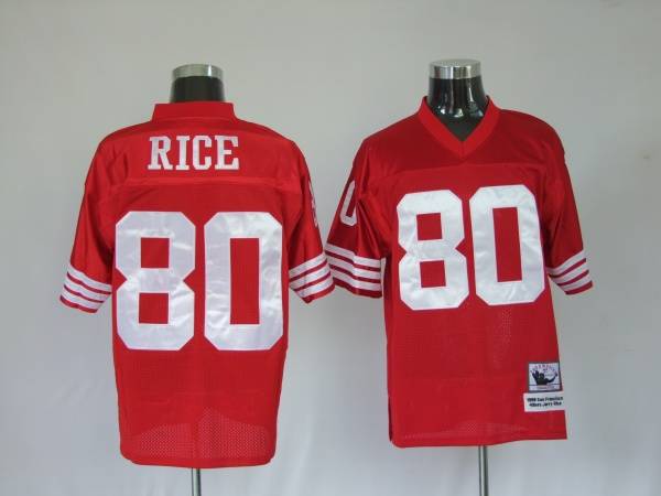 Mitchell and Ness 49ers Jerry Rice #80 Stitched Red NFL Jersey