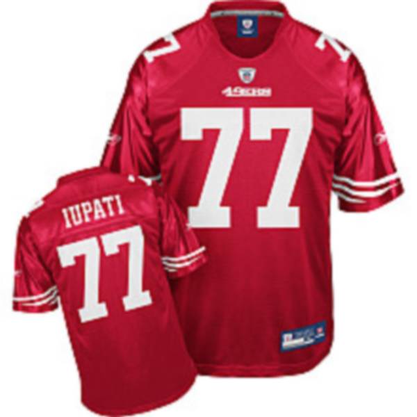 49ers #77 Mike Iupati Red Stitched NFL Jersey