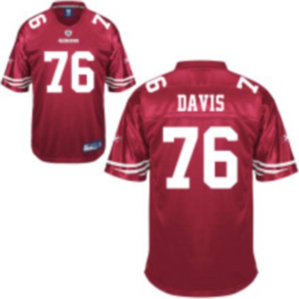 49ers #76 Anthony Davis Red Stitched NFL Jersey