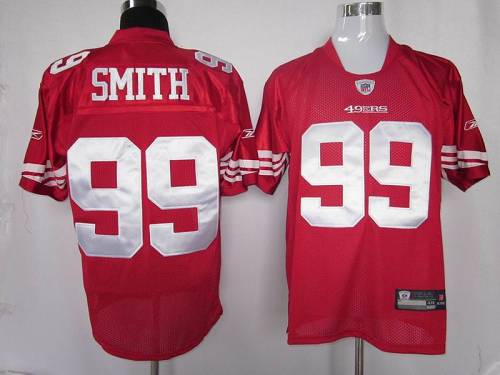 49ers #99 Aldon Smith Red Stitched NFL Jersey