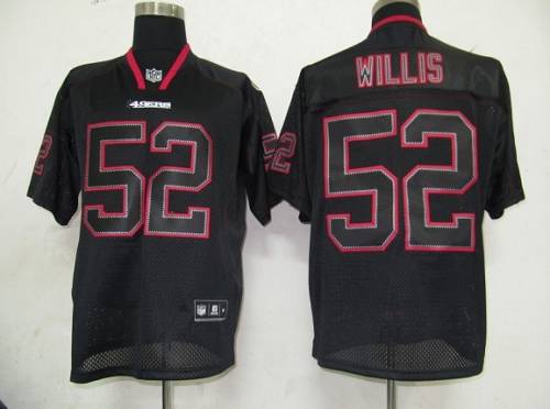49ers #52 Patrick Willis Lights Out Black Stitched NFL Jersey