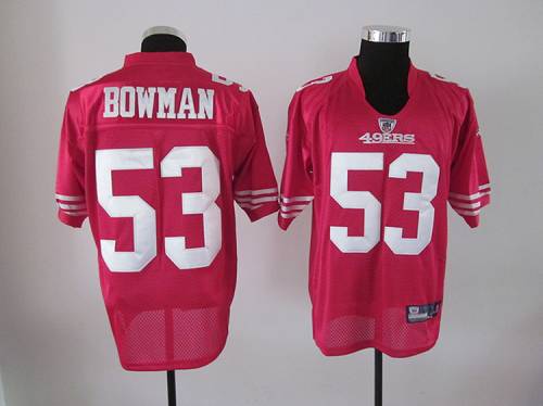 49ers #53 NaVorro Bowman Red Stitched NFL Jersey