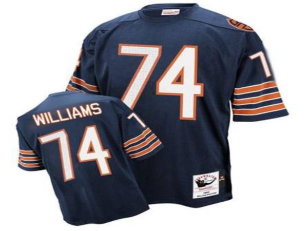 Mitchell & Ness Bears #74 Chris Williams Blue Stitched Throwback NFL Jersey