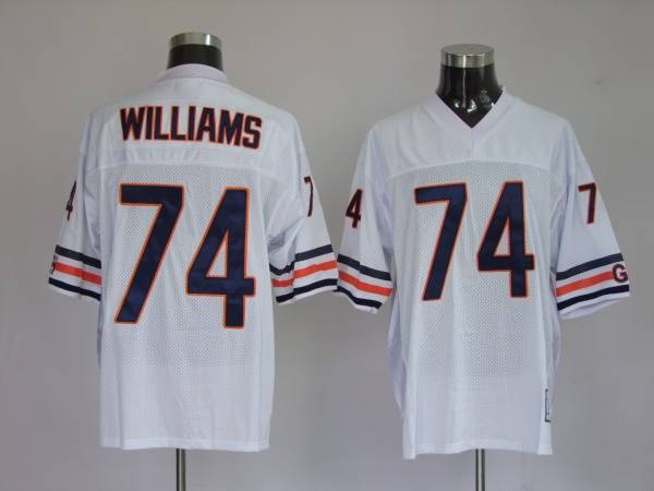 Mitchell & Ness Bears #74 Chris Williams White Stitched Throwback NFL Jersey