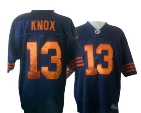Bears #13 Johnny Knox Blue/Orange 1940s Throwback Stitched NFL Jersey