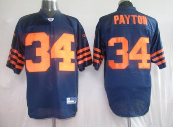 Bears #34 Walter Payton Blue/Orange 1940s Throwback Stitched Throwback NFL Jersey