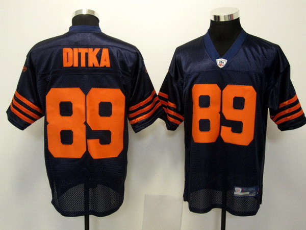 Bears #89 Mike Ditka Blue/Orange 1940s Throwback Stitched NFL Jersey