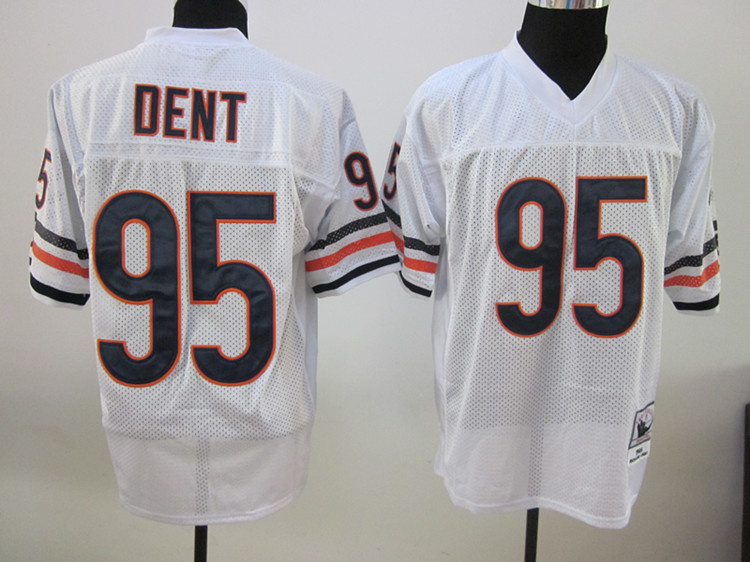 Mitchell and Ness Bears #95 Richard Dent White Stitched NFL Jersey