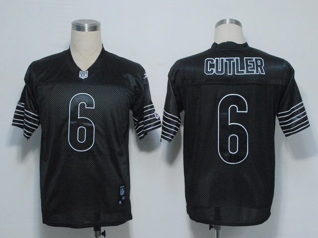 Bears #6 Jay Cutler Black Shadow Stitched NFL Jersey