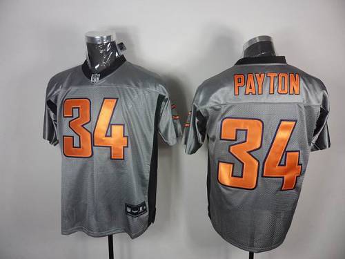 Bears #34 Walter Payton Grey Shadow Stitched NFL Jersey