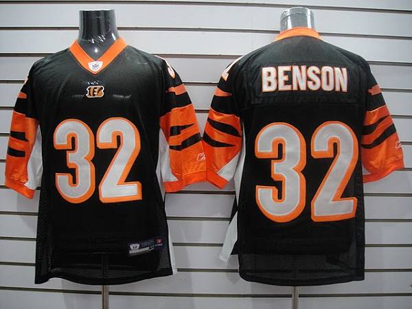 Bengals #32 Cedric Benson Black Stitched NFL Jersey