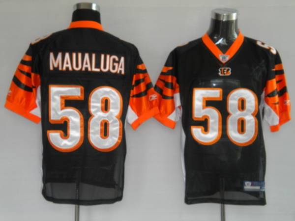 Bengals #58 Rey Maualuga Black Stitched NFL Jersey