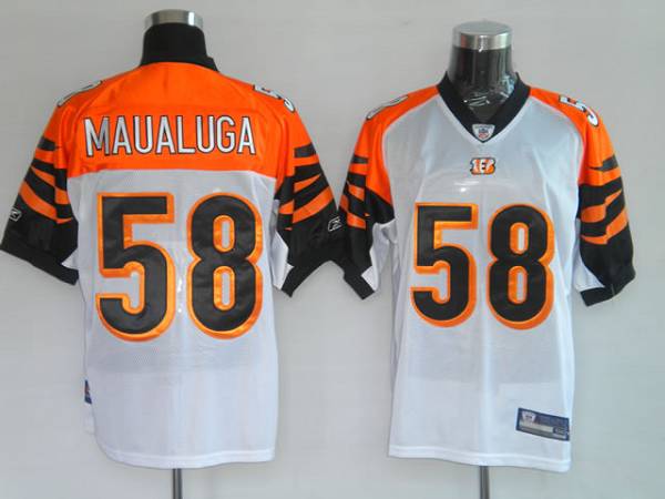 Bengals #58 Rey Maualuga White Stitched NFL Jersey