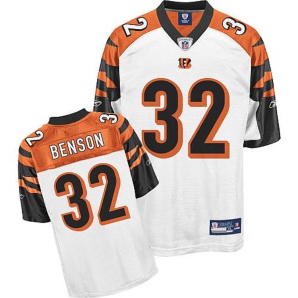 Bengals #32 Cedric Benson White Stitched NFL Jersey