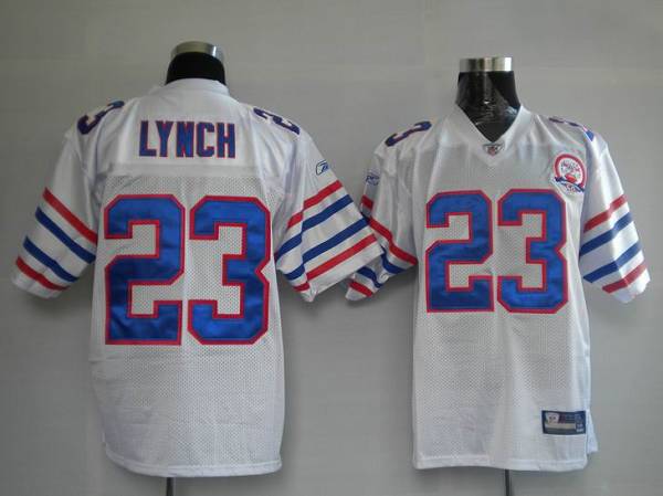 Bills #23 Marshawn Lynch AFL 50th Anniversary Patch Stitched Throwback NFL Jersey