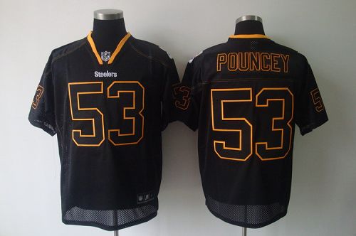 Steelers #53 Maurkice Pouncey Lights Out Black Stitched NFL Jersey