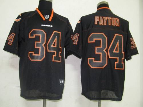 Bears #34 Walter Payton Lights Out Black Stitched NFL Jersey