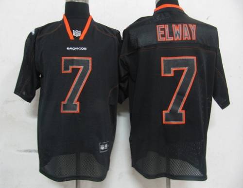 Broncos #7 John Elway Lights Out Black Stitched NFL Jersey