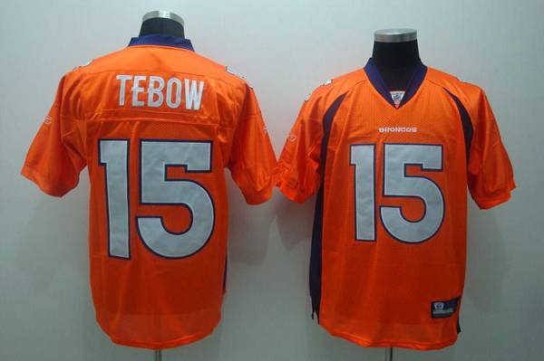 Broncos #15 Tim Tebow Orange Stitched NFL Jersey