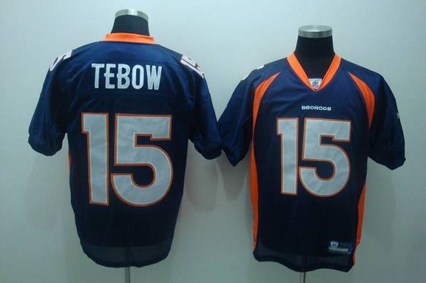 Broncos #15 Tim Tebow Blue Stitched NFL Jersey