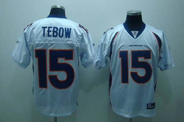Broncos #15 Tim Tebow White Stitched NFL Jersey