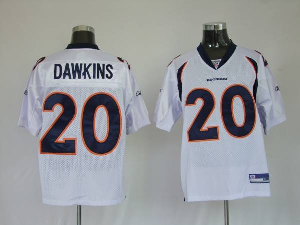 Broncos #20 Brian Dawkins White Stitched NFL Jersey