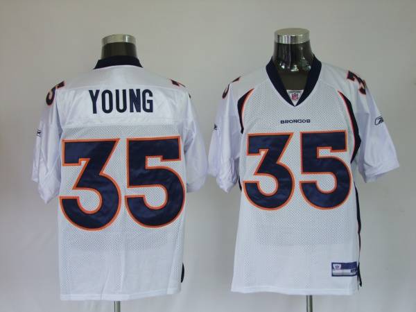 Broncos #35 Selvin Young White Stitched NFL Jersey