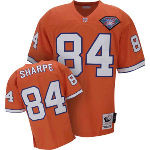 Mitchell & Ness Broncos #84 Shannon Sharpe Orange Stitched Throwback NFL Jersey