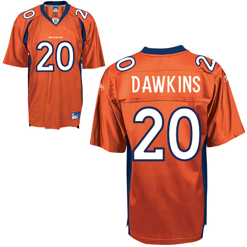 Broncos #20 Brian Dawkins Orange Stitched NFL Jersey