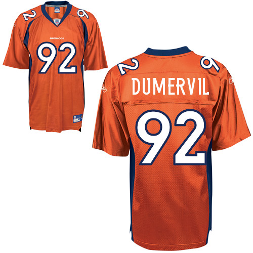 Broncos #92 Elvis Dumervil Orange Stitched NFL Jersey