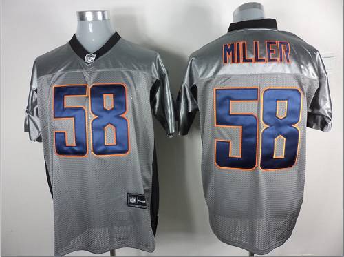 Broncos #58 Von Miller Grey Shadow Stitched NFL Jersey