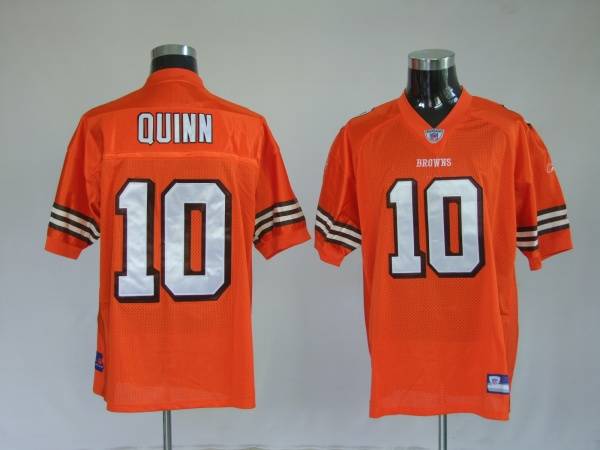 Browns #10 Brady Quinn Orange Stitched NFL Jersey