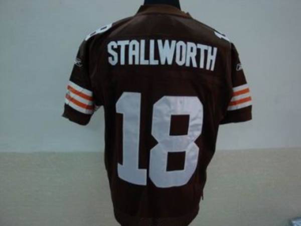 Browns #18 Donte Stallworth Brown Stitched NFL Jersey