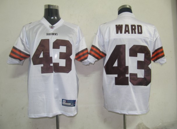 Browns #43 T.J. Ward White Stitched NFL Jersey