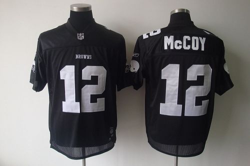 Browns #12 Colt McCoy Black Shadow Stitched NFL Jersey