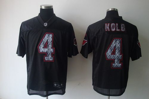 Sideline Black United Cardinals #4 Kevin Kolb Black Stitched NFL Jersey