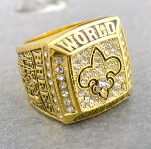 NFL New Orleans Saints Drew Brees MVP World Champions Gold Ring