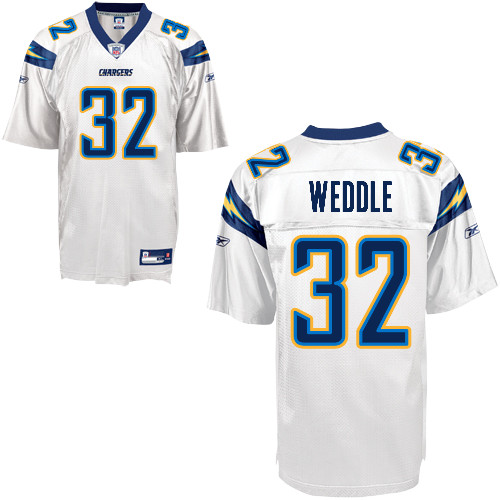 Chargers #32 Eric Weddle White Stitched NFL Jersey