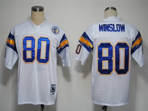 Mitchell And Ness 1984 Chargers #80 Kellen Winslow White Stitched NFL Jersey