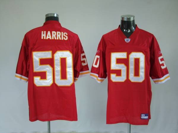 Chiefs #50 N. Harris Red Stitched NFL Jersey