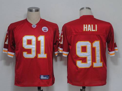 Chiefs #91 Tamba Hali Red Stitched NFL Jersey