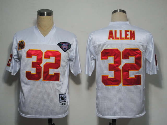 Mitchell And Ness Chiefs #32 Marcus Allen White 75TH Stitched NFL Jersey