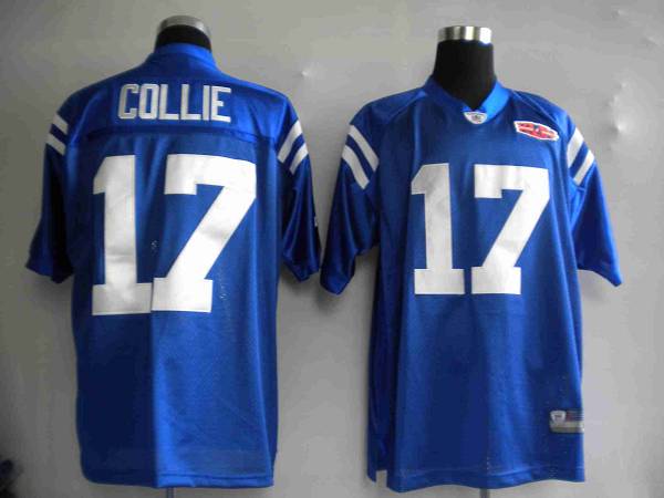 Colts #17 Austin Collie Blue With Super Bowl Patch Stitched NFL Jersey