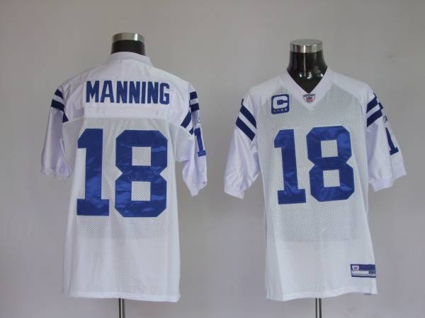 Colts #18 Peyton Manning White Stitched NFL Jersey