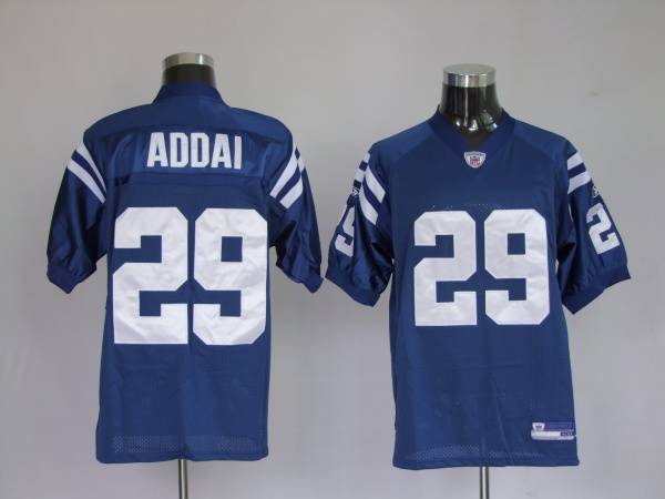 Colts #29 Joseph Addai Blue Stitched NFL Jersey